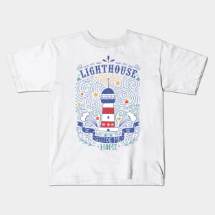 Lighthouse with a hand-lettering quote Kids T-Shirt